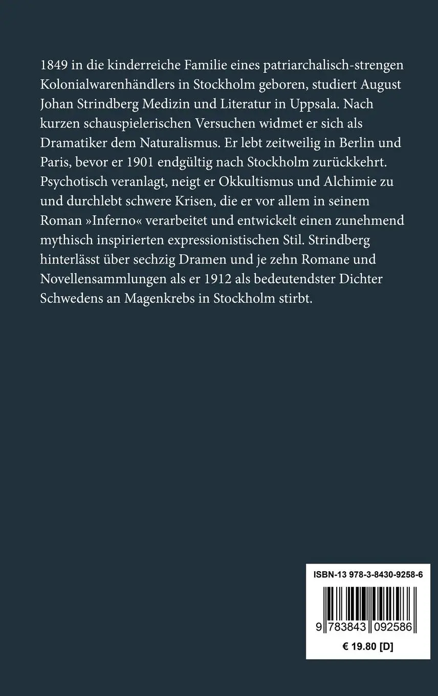 Rückseite: 9783843092586 | Die Leute auf Hemsö | Roman | August Strindberg | Buch | 136 S. | 2016