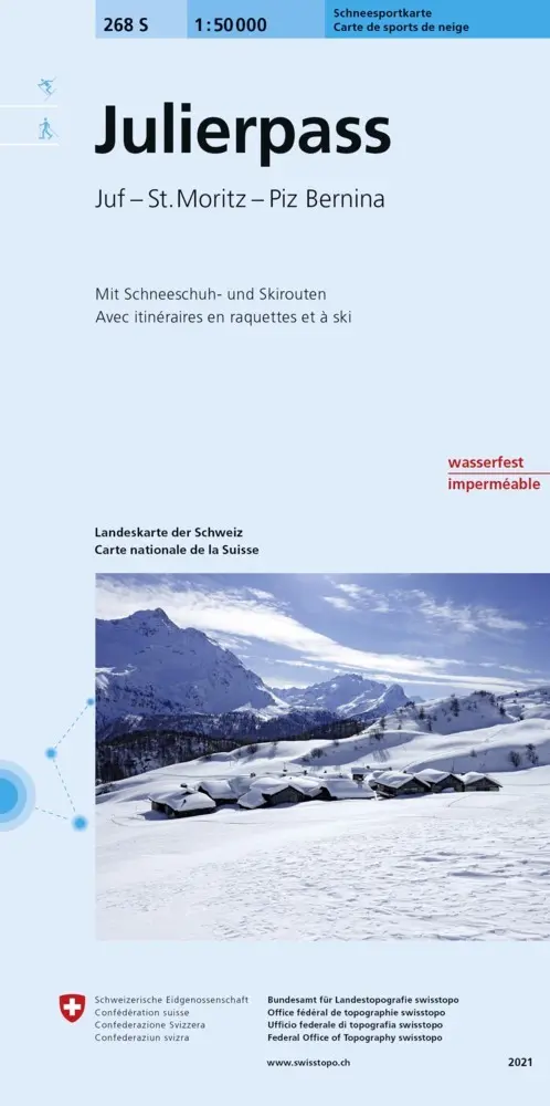 Cover: 9783302202686 | 268S Julierpass Schneesportkarte | Juf - St. Moritz - Piz Bernina