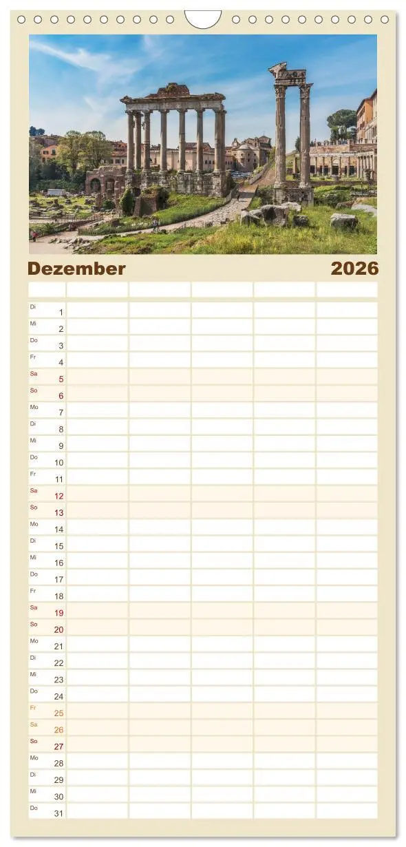 Bild: 9783516522686 | Familienplaner 2026 - Rom-Italien mit 5 Spalten (Wandkalender, 21 x...