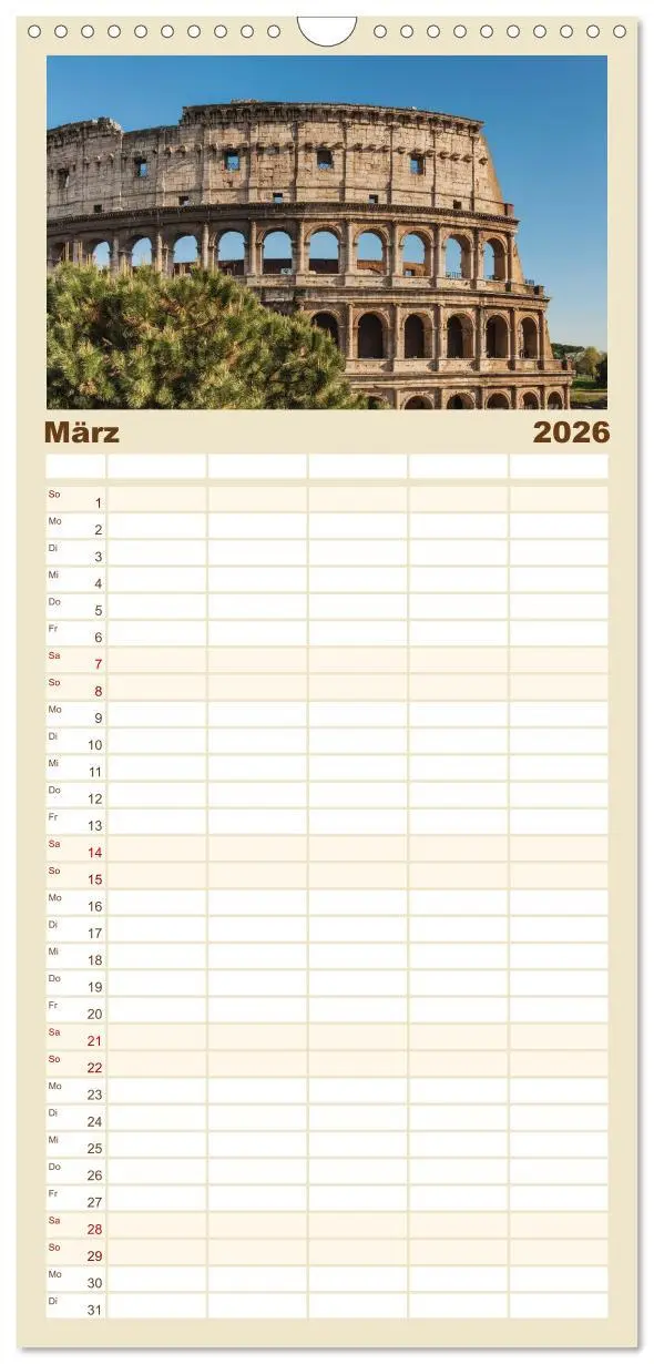 Bild: 9783516522686 | Familienplaner 2026 - Rom-Italien mit 5 Spalten (Wandkalender, 21 x...