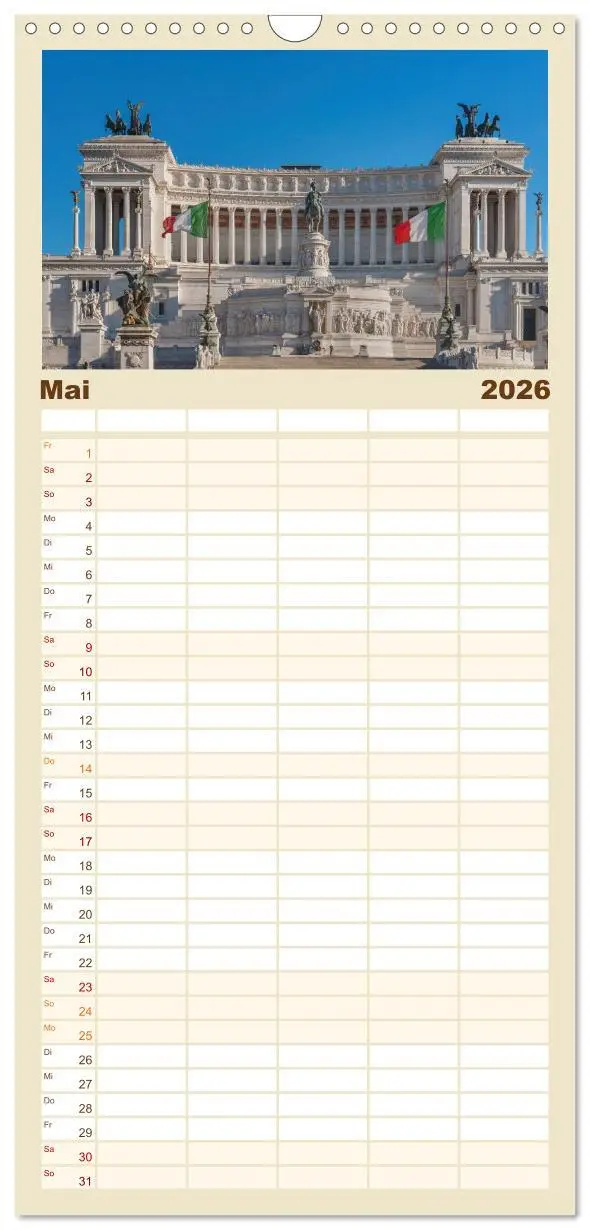 Bild: 9783516522686 | Familienplaner 2026 - Rom-Italien mit 5 Spalten (Wandkalender, 21 x...