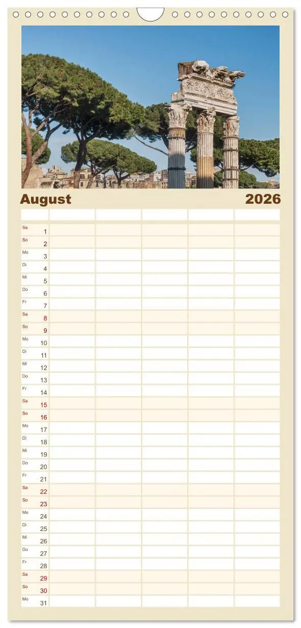 Bild: 9783516522686 | Familienplaner 2026 - Rom-Italien mit 5 Spalten (Wandkalender, 21 x...