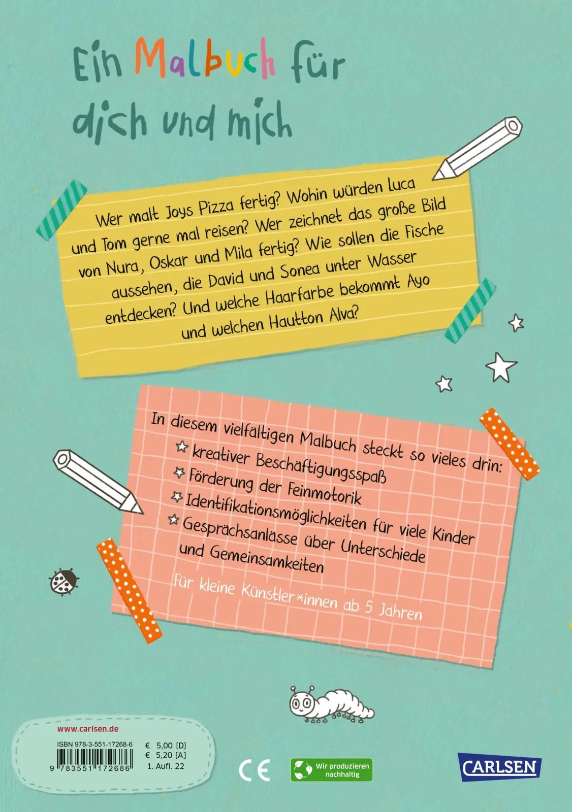 Rückseite: 9783551172686 | Wir sind wir! | Ein Malbuch für dich und mich | Constanze Von Kitzing