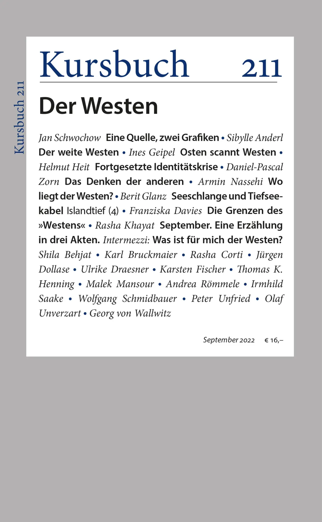 Cover: 9783961962686 | Kursbuch 211 | Der Westen | Peter Felixberger (u. a.) | Taschenbuch