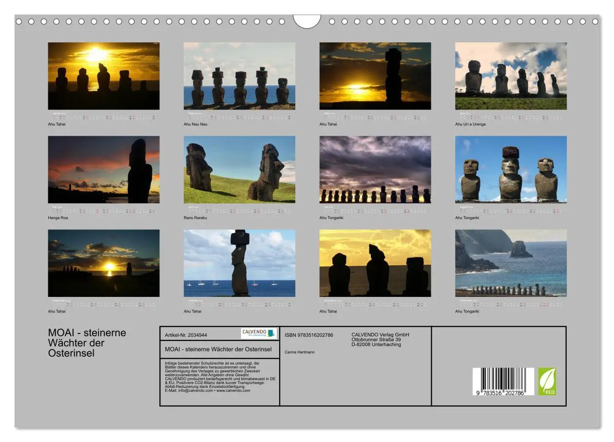 Bild: 9783516202786 | MOAI - steinerne Wächter der Osterinsel (Wandkalender 2026 DIN A3...