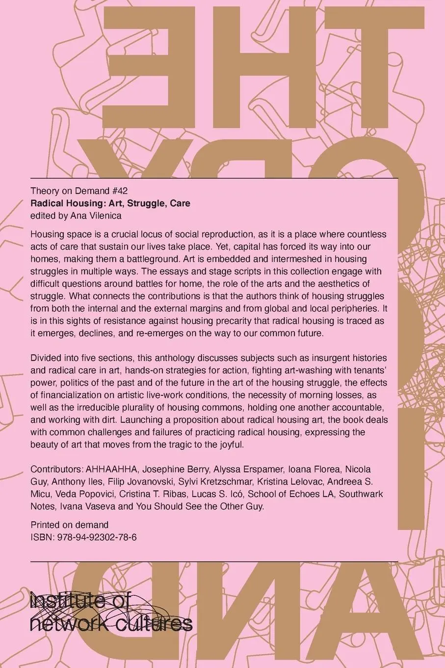 Rückseite: 9789492302786 | RADICAL HOUSING | ART, STRUGGLE, CARE | Ana Vilenica | Taschenbuch