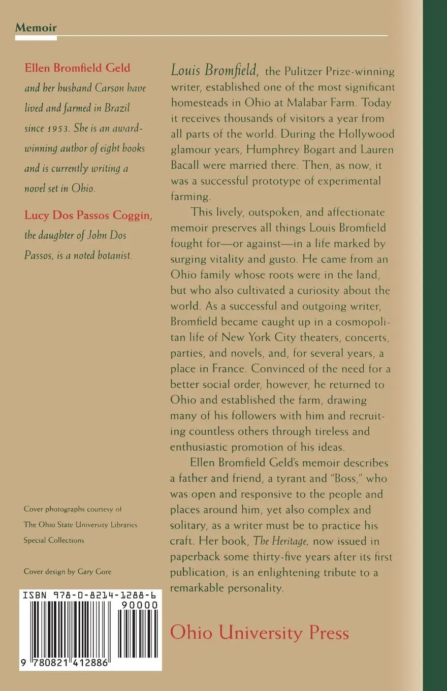 Rückseite: 9780821412886 | The Heritage | A Daughter's Memoir Of Louis Bromfield | Geld | Buch