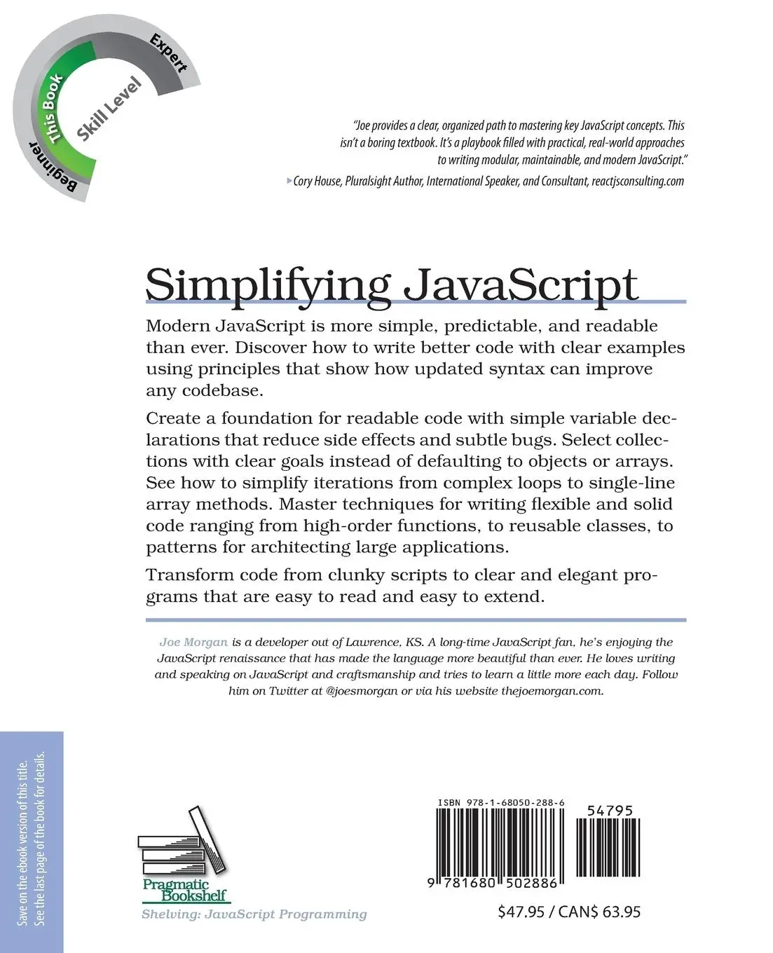 Rückseite: 9781680502886 | Simplifying JavaScript | Joe Morgan | Taschenbuch | Englisch | 2018