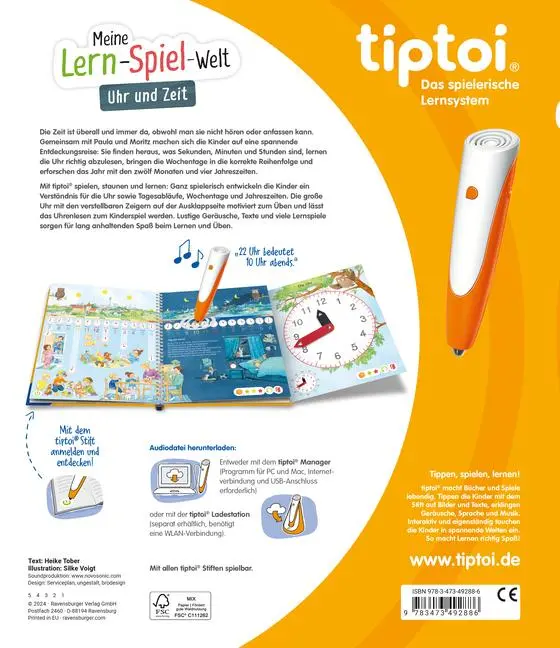 Bild: 9783473492886 | tiptoi® Meine Lern-Spiel-Welt - Uhr und Zeit | Heike Tober | Buch
