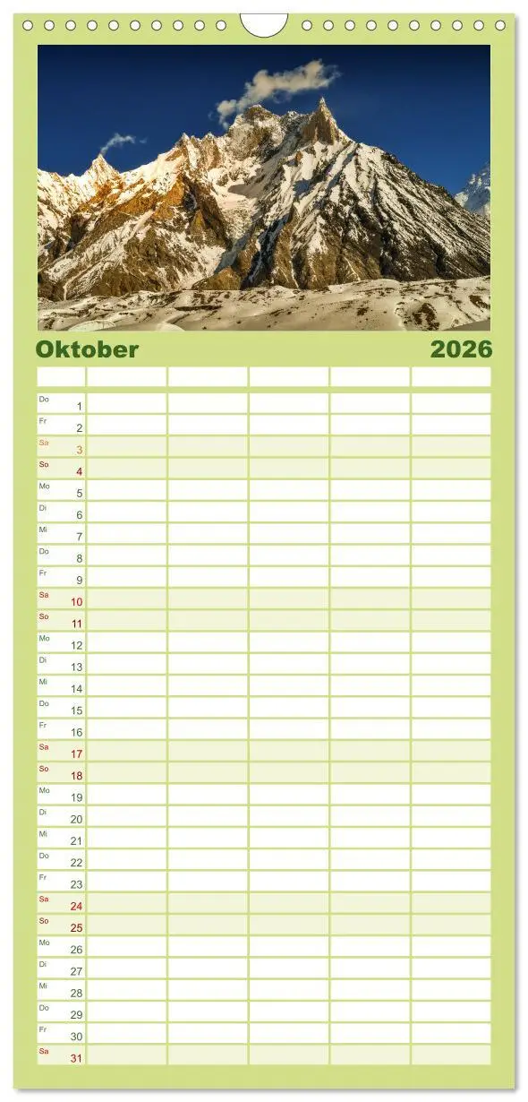 Bild: 9783516502886 | Familienplaner 2026 - Berge des Karakorum mit 5 Spalten...