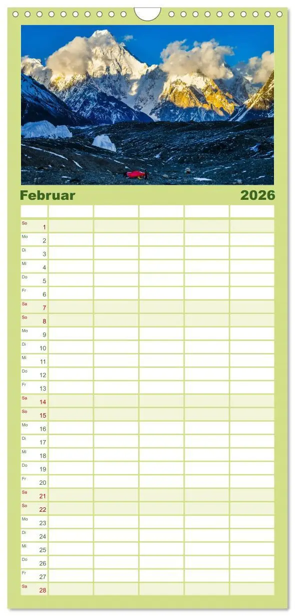 Bild: 9783516502886 | Familienplaner 2026 - Berge des Karakorum mit 5 Spalten...