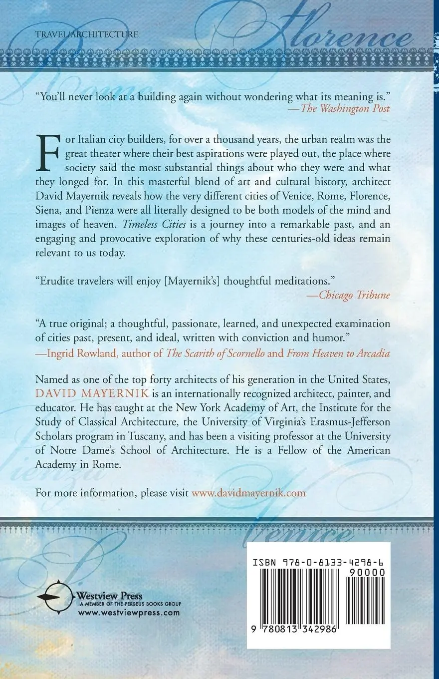 Rückseite: 9780813342986 | Timeless Cities | An Architect's Reflections on Renaissance Italy