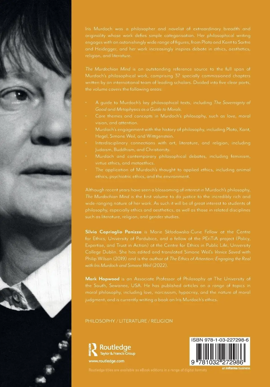 Rückseite: 9781032272986 | The Murdochian Mind | Silvia Caprioglio Panizza (u. a.) | Taschenbuch