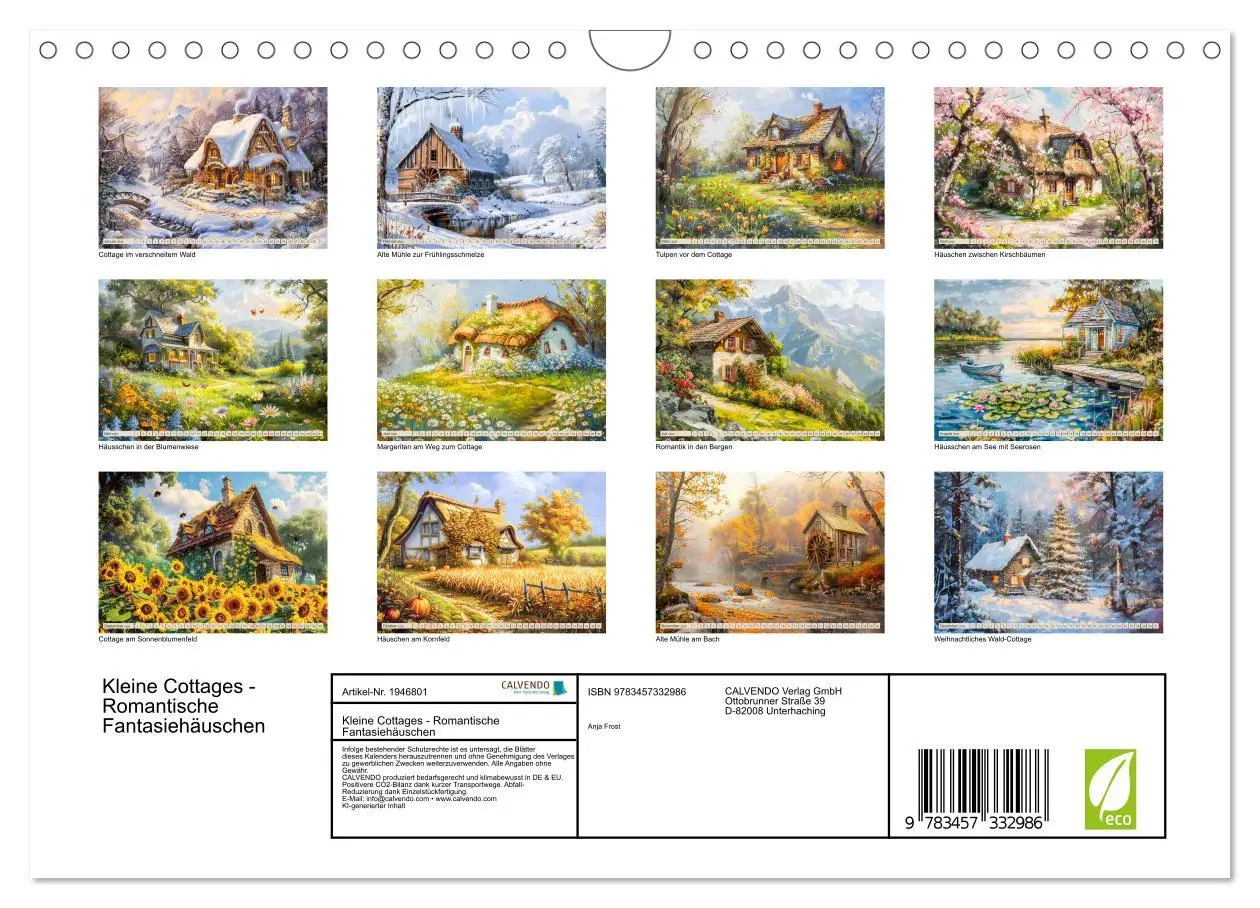 Bild: 9783457332986 | Kleine Cottages - Romantische Fantasiehäuschen (Wandkalender 2026...
