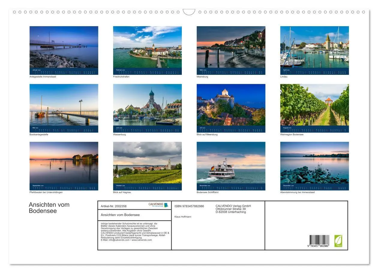 Bild: 9783457882986 | Ansichten vom Bodensee (Wandkalender 2026 DIN A2 quer), CALVENDO...