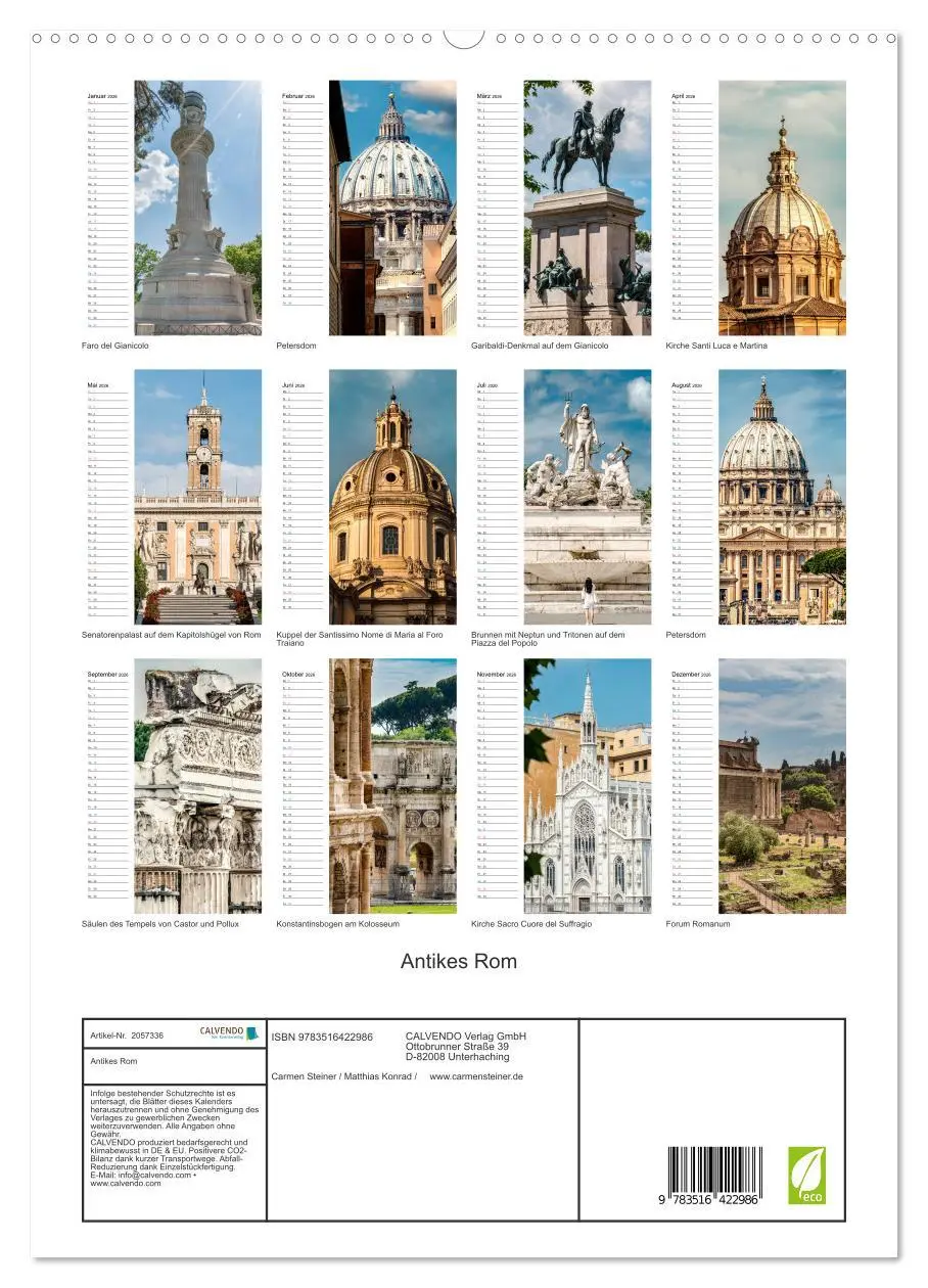 Bild: 9783516422986 | Antikes Rom (hochwertiger Premium Wandkalender 2026 DIN A2 hoch),...