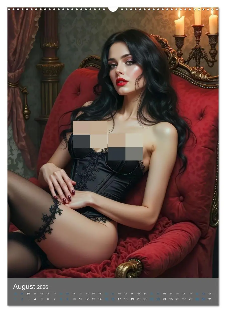 Bild: 9783516592986 | Gothic Dessous Fantasien (Wandkalender 2026 DIN A2 hoch), CALVENDO...