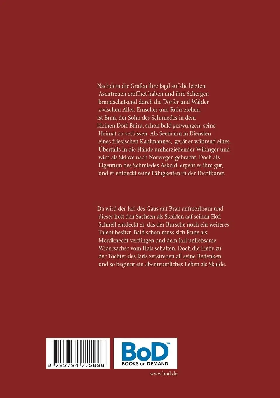 Rückseite: 9783734772986 | Der Skalde | Rainer W. Grimm | Taschenbuch | 320 S. | Deutsch | 2015