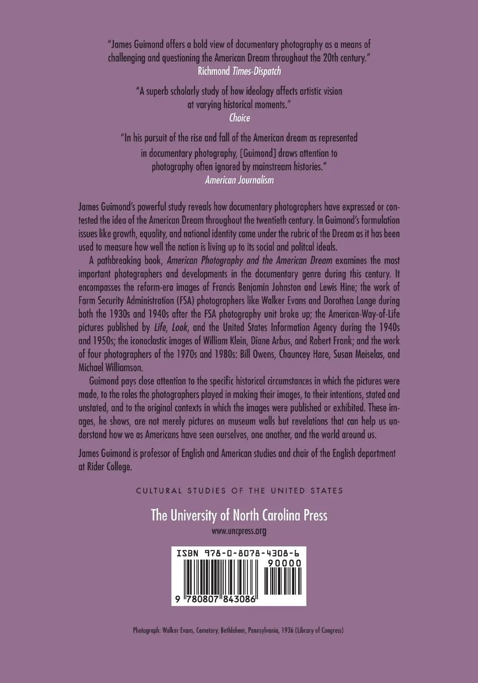 Rückseite: 9780807843086 | American Photography and the American Dream | James Guimond | Buch