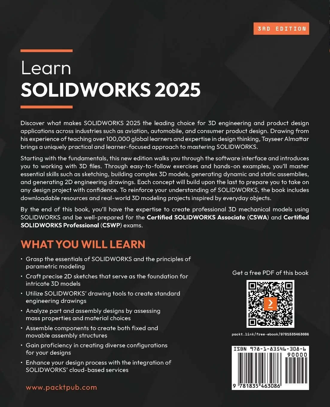 Rückseite: 9781835463086 | Learn SOLIDWORKS 2025 - Third Edition | Tayseer Almattar | Taschenbuch