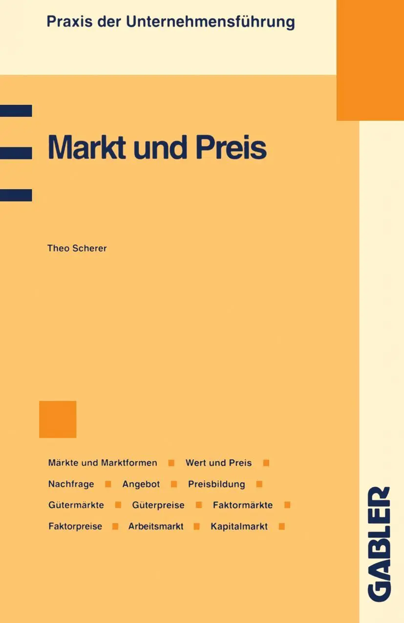 Cover: 9783409183086 | Markt und Preis | Theo Scherer | Taschenbuch | vi | Deutsch | 1994