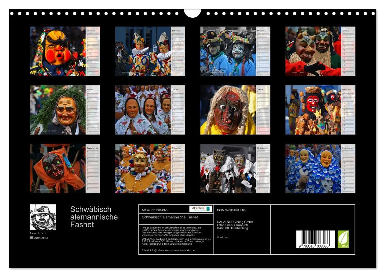 Bild: 9783516003086 | Schwäbisch alemannische Fasnet (Wandkalender 2026 DIN A3 quer),...