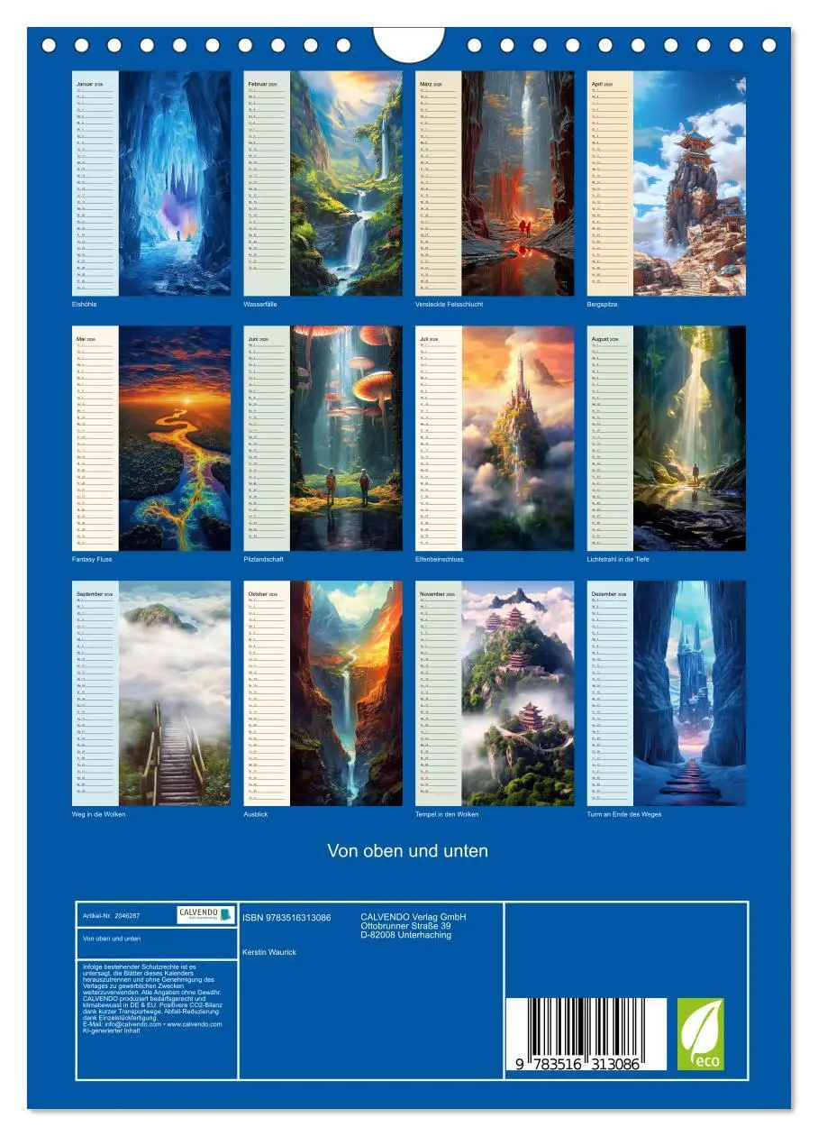 Bild: 9783516313086 | Von oben und unten (Wandkalender 2026 DIN A4 hoch), CALVENDO...
