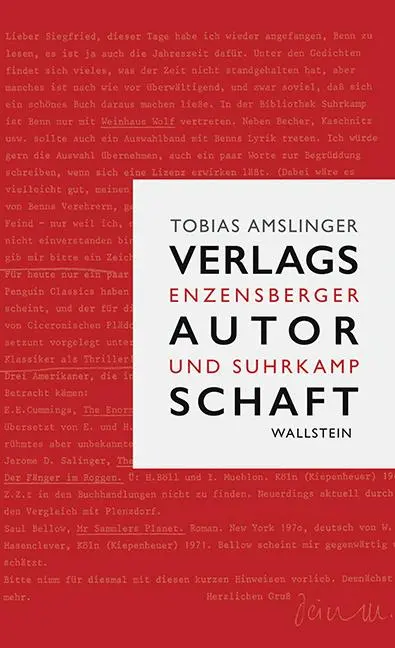 Cover: 9783835333086 | Verlagsautorschaft | Enzensberger und Suhrkamp | Tobias Amslinger