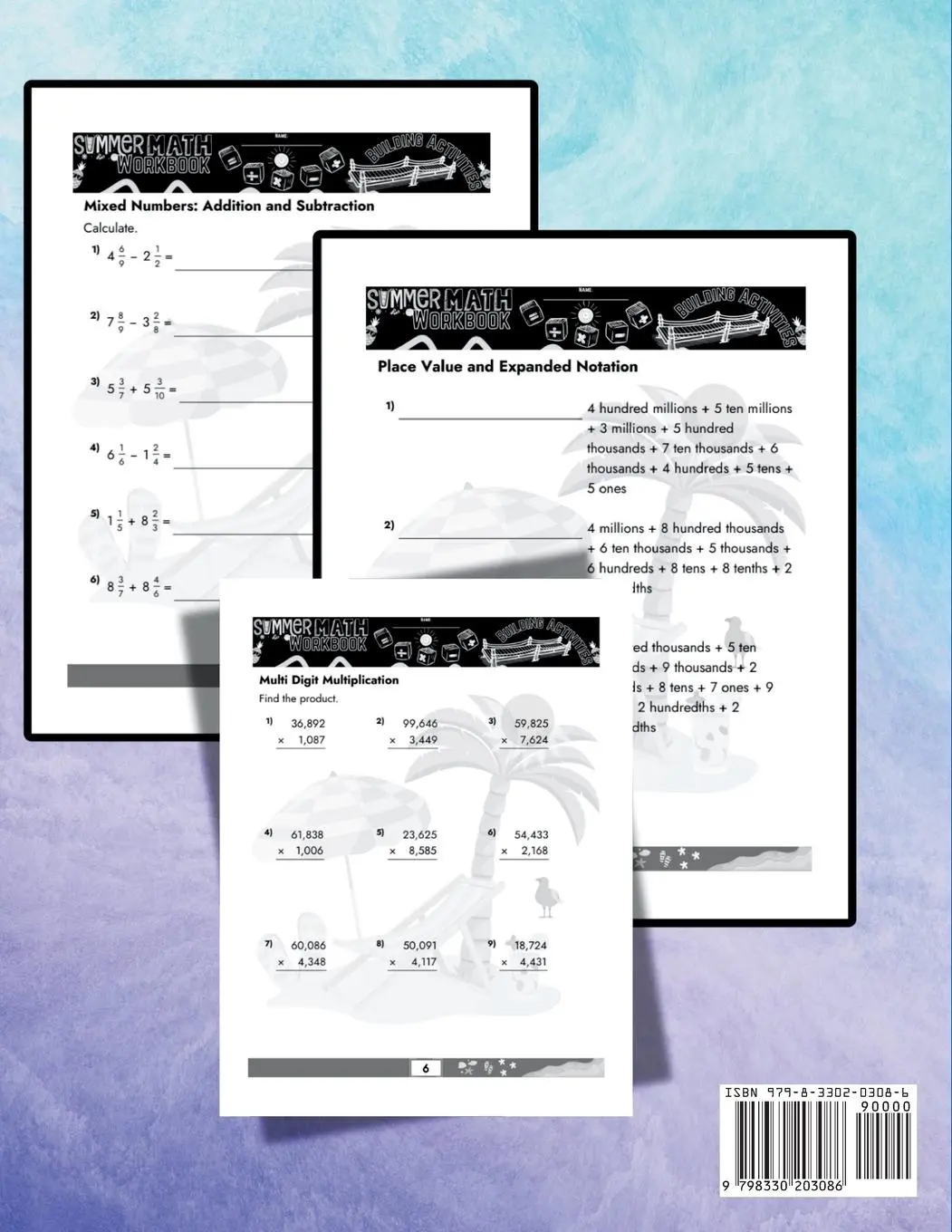 Rückseite: 9798330203086 | Summer Math Workbook 5-6 Grade Bridge Building Activities | Building