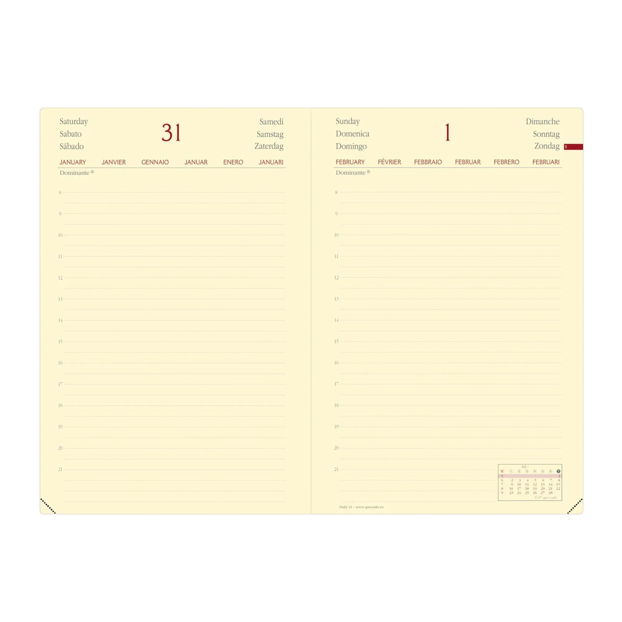 Bild: 3371010503186 | DAILY 21 VZ Silk Wassergrün 2026 | Kalender im Schreibtischformat