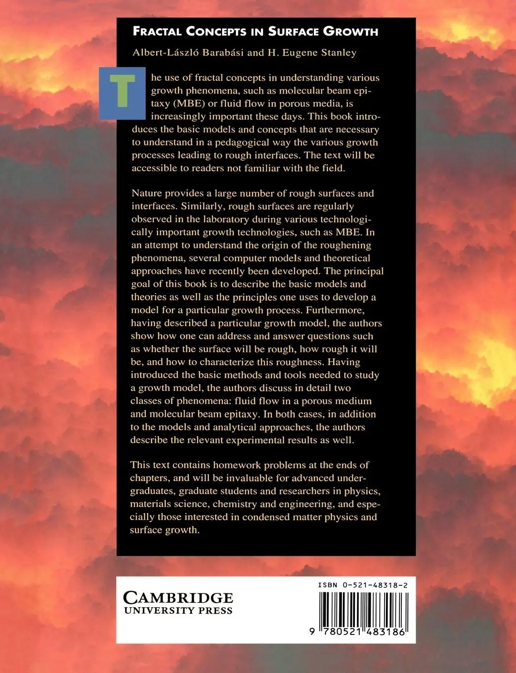 Rückseite: 9780521483186 | Fractal Concepts in Surface Growth | Albert-Laszlo Barabasi (u. a.)