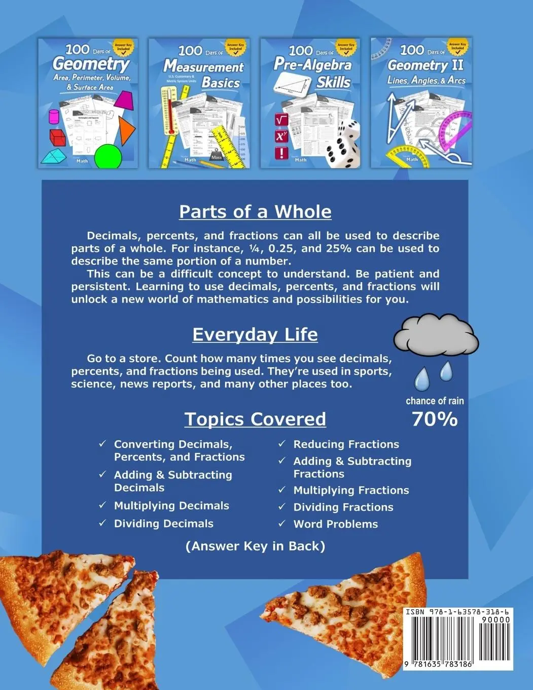 Rückseite: 9781635783186 | Humble Math - 100 Days of Decimals, Percents &amp; Fractions | Humble Math
