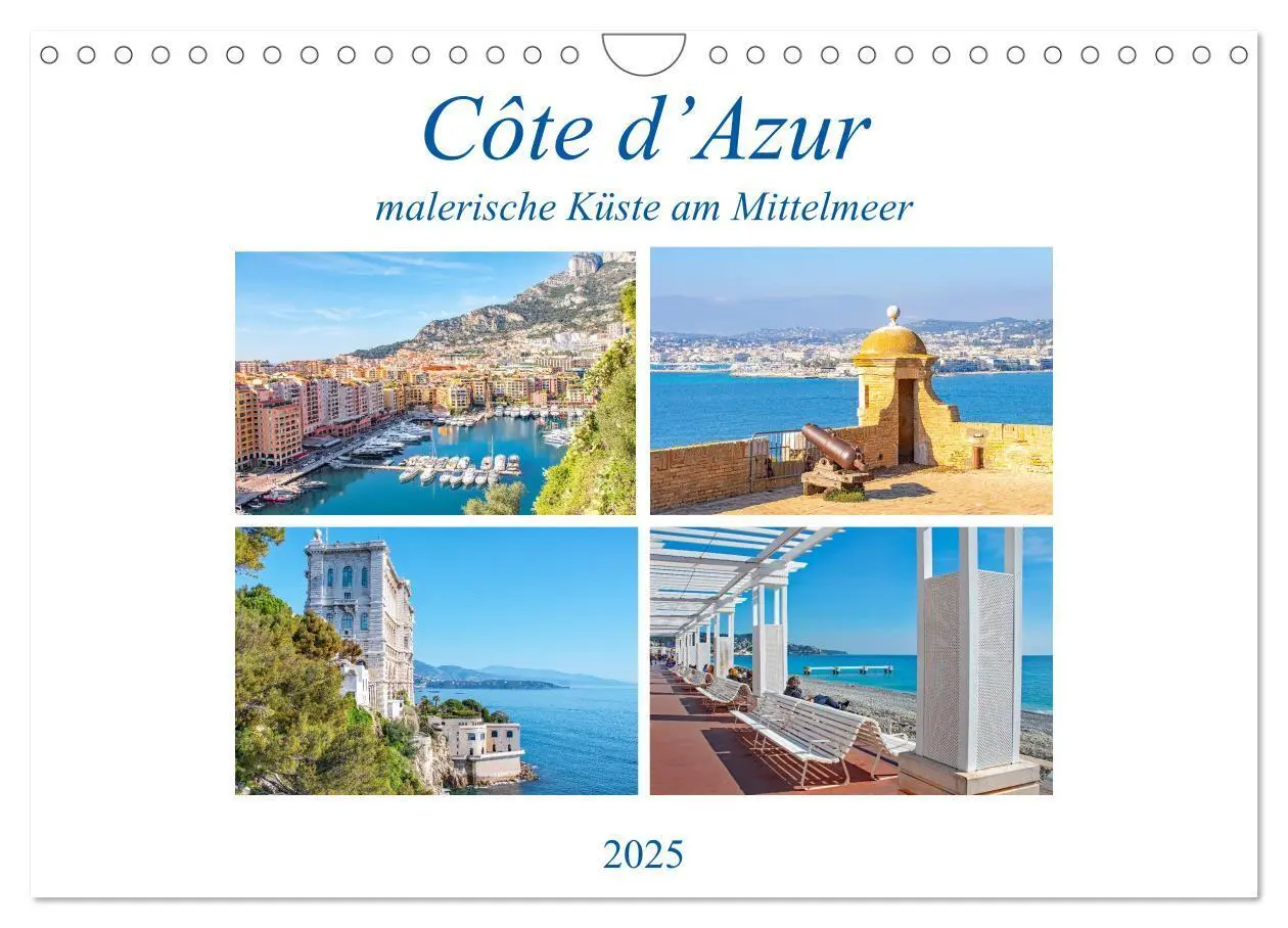 Cover: 9783435123186 | Côte d'Azur - malerische Küste am Mittelmeer (Wandkalender 2025 DIN...