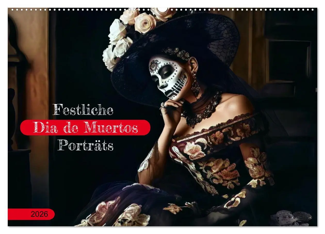 Cover: 9783457523186 | Festliche Dia de Muertos Porträts (Wandkalender 2026 DIN A2 quer),...