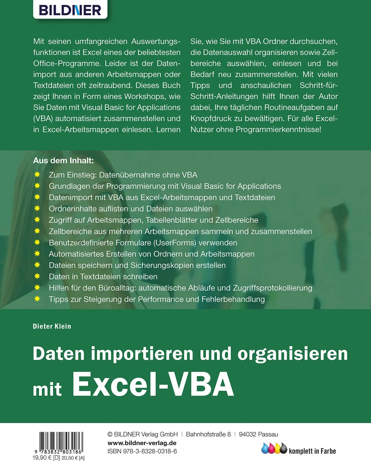 Rückseite: 9783832803186 | Daten importieren und organisieren mit Excel-VBA | Dieter Klein | Buch