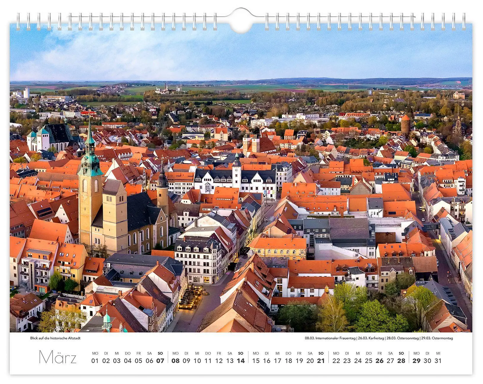 Bild: 9783912303186 | Kalender Freiberg 2027 | 40 x 30 cm weißes Kalendarium | Schubert