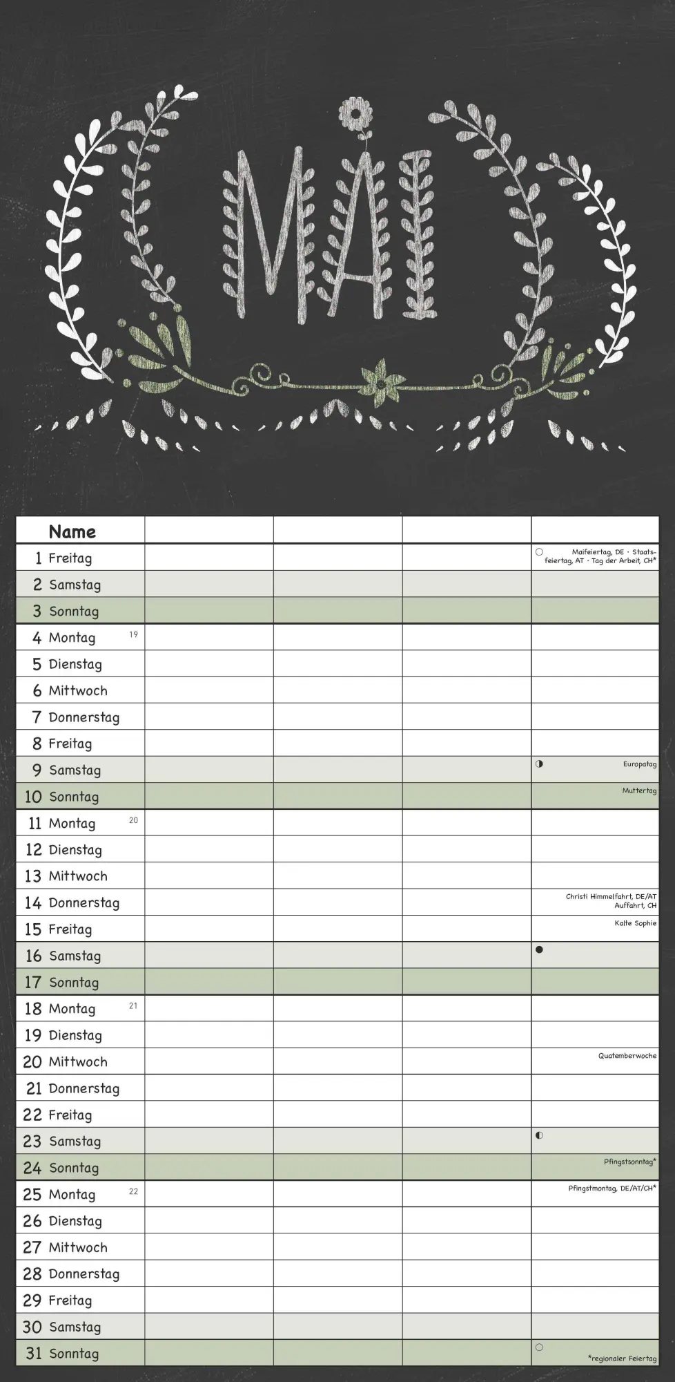 Bild: 4069095003286 | Tafel Timer Familienplaner 2026 - Familienkalender 22x45 cm - 4...