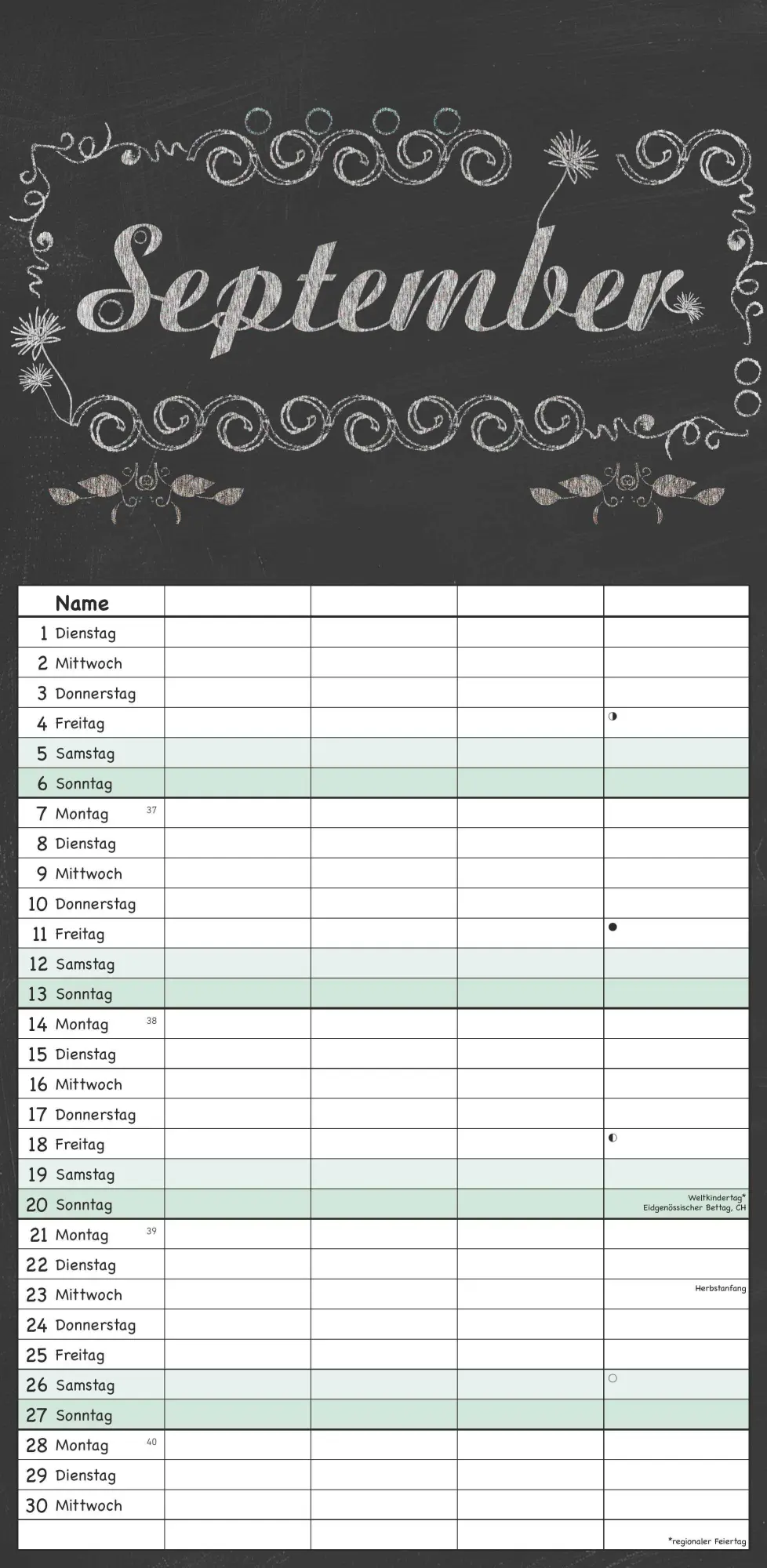Bild: 4069095003286 | Tafel Timer Familienplaner 2026 - Familienkalender 22x45 cm - 4...