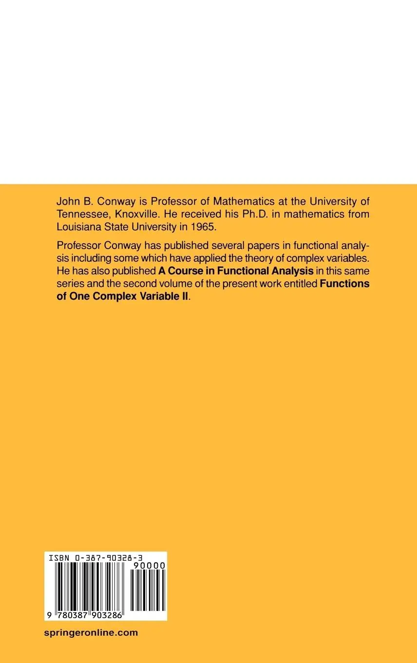 Rückseite: 9780387903286 | Functions of One Complex Variable I | John B. Conway | Buch | xiv