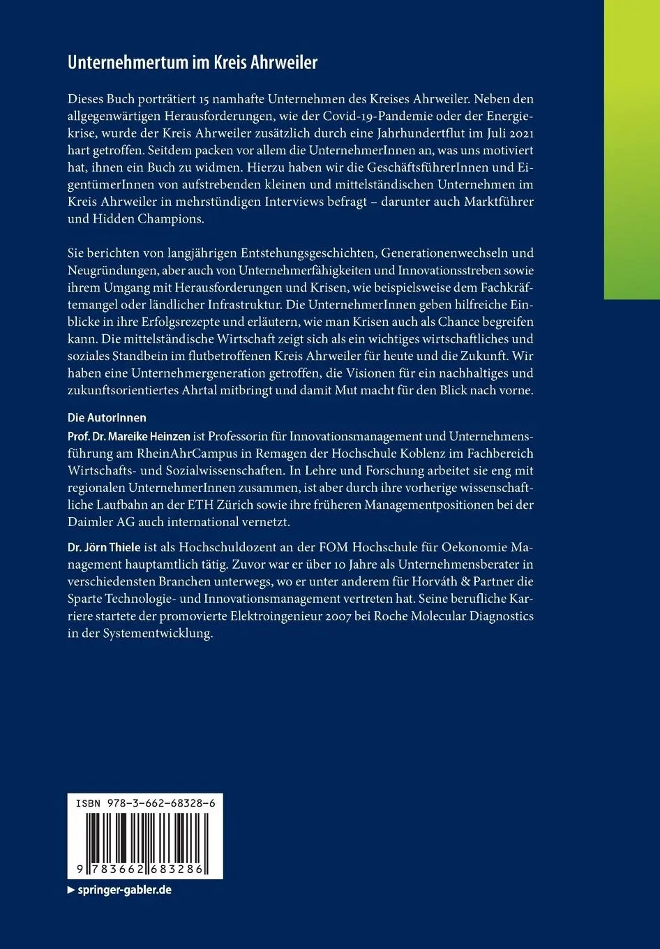 Rückseite: 9783662683286 | Unternehmertum im Kreis Ahrweiler | Jörn Thiele (u. a.) | Taschenbuch