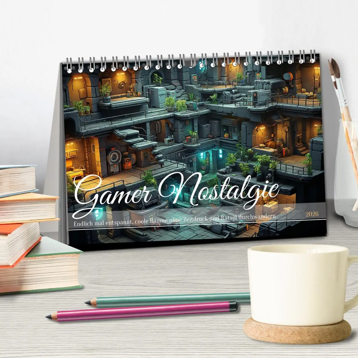 Bild: 9783457503386 | Gamer Nostalgie (Tischkalender 2026 DIN A5 quer), CALVENDO...