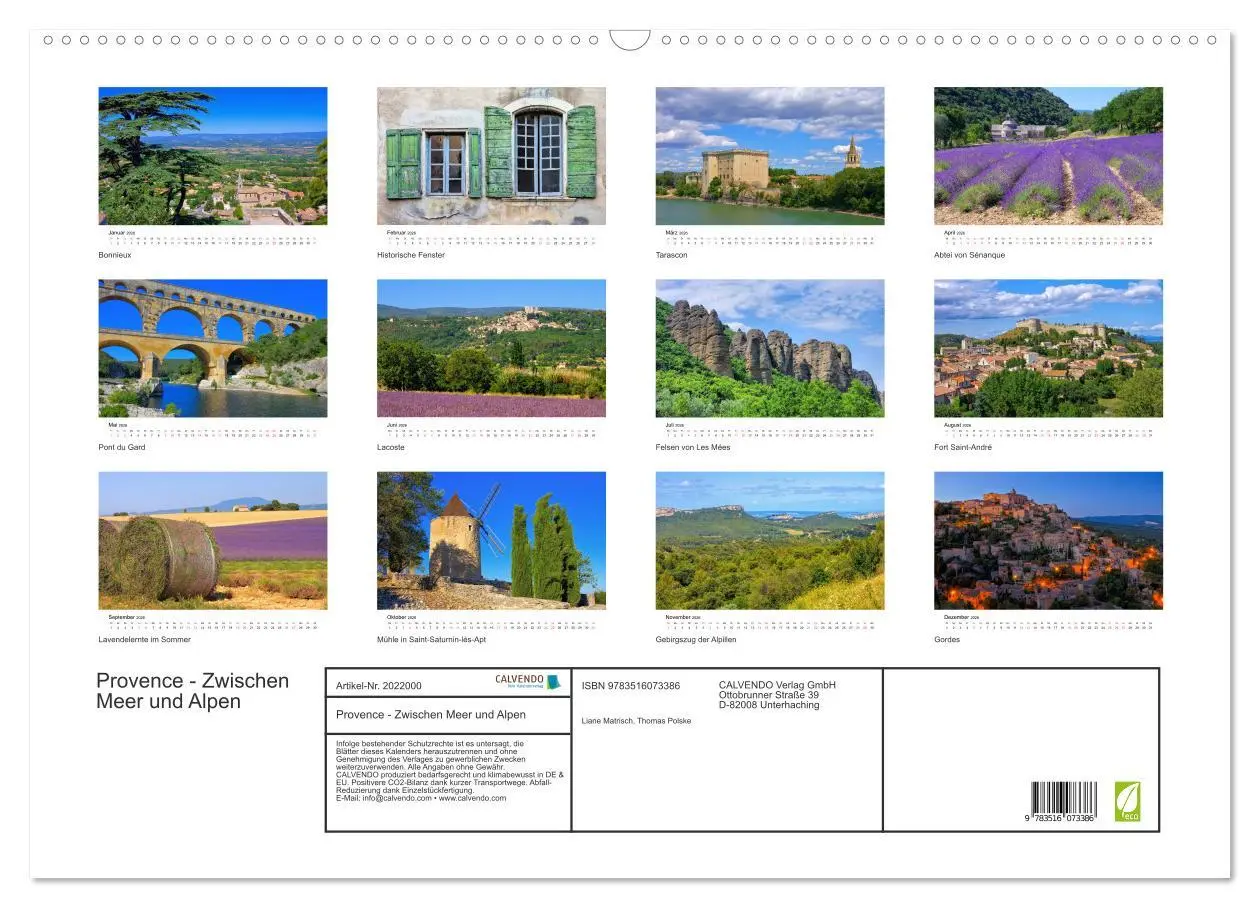 Bild: 9783516073386 | Provence - Zwischen Meer und Alpen (Wandkalender 2026 DIN A2 quer),...