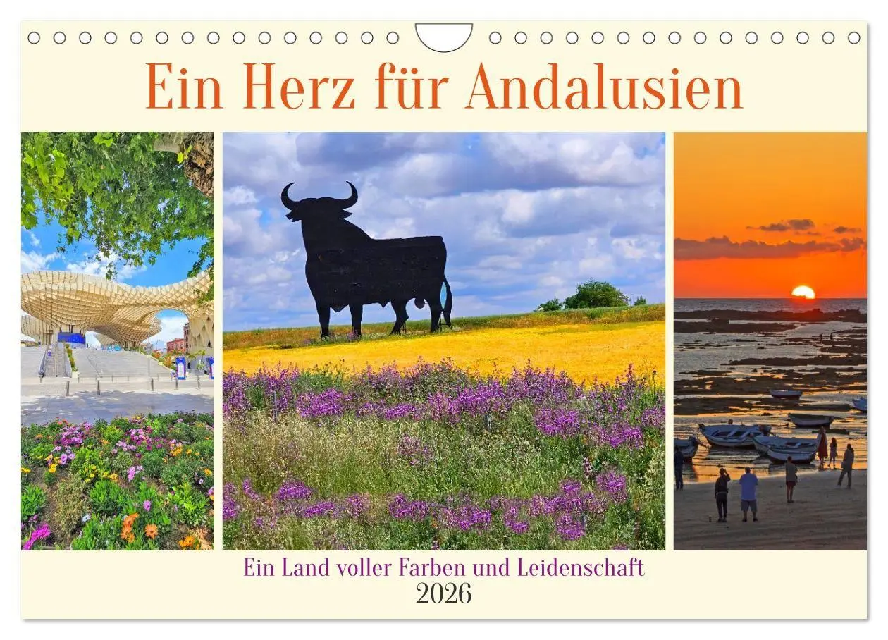 Cover: 9783516693386 | Ein Herz für Andalusien (Wandkalender 2026 DIN A4 quer), CALVENDO...