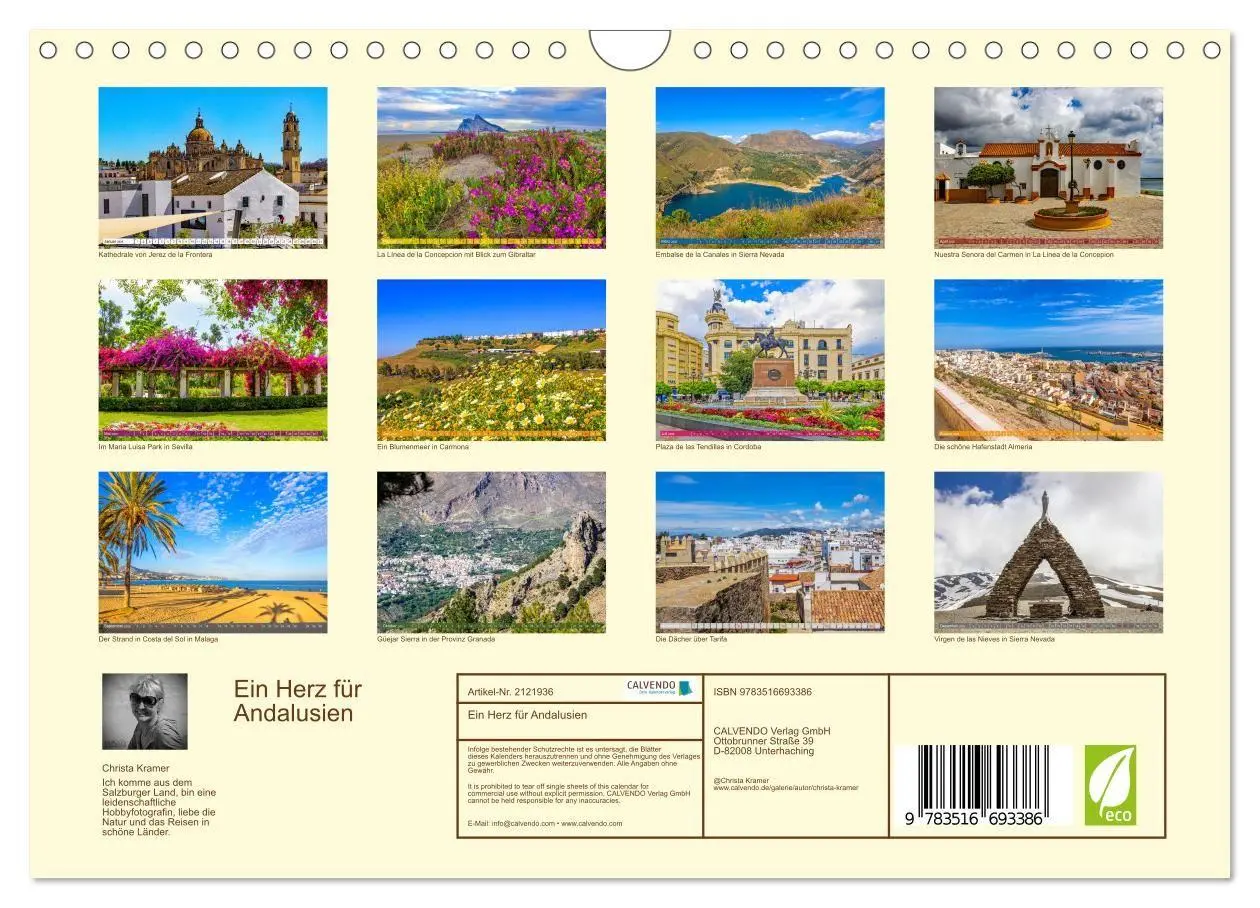 Bild: 9783516693386 | Ein Herz für Andalusien (Wandkalender 2026 DIN A4 quer), CALVENDO...