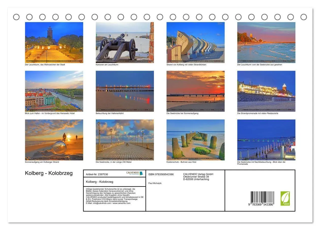 Bild: 9783569543386 | Kolberg - Kolobrzeg (Tischkalender 2027 DIN A5 quer), CALVENDO...