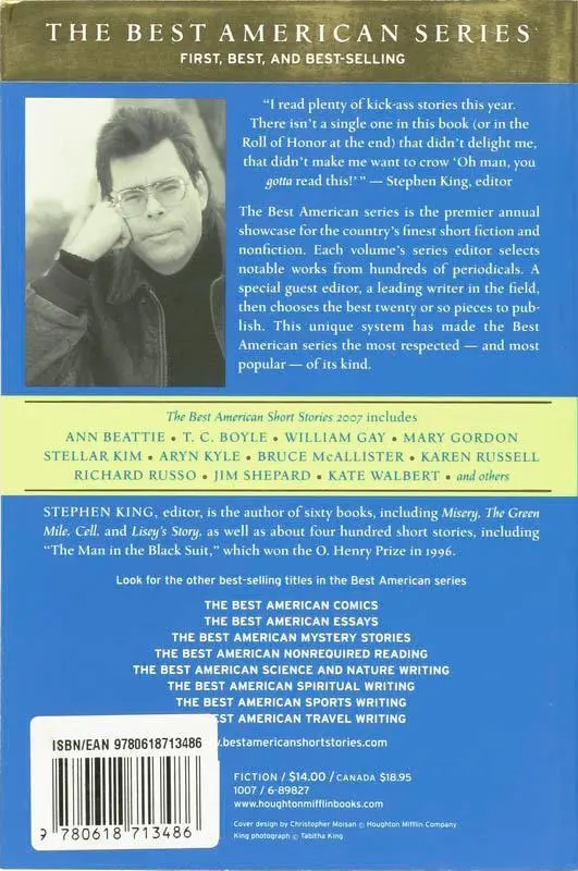 Rückseite: 9780618713486 | The Best American Short Stories | Stephen King | Taschenbuch | 2007