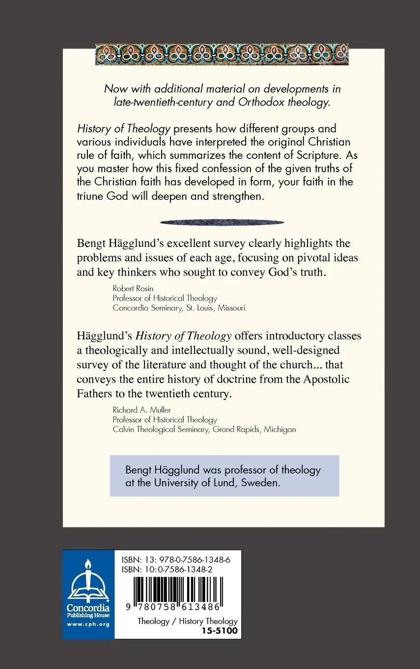 Rückseite: 9780758613486 | History of Theology | Bengt Hagglund | Buch | Englisch | 2012