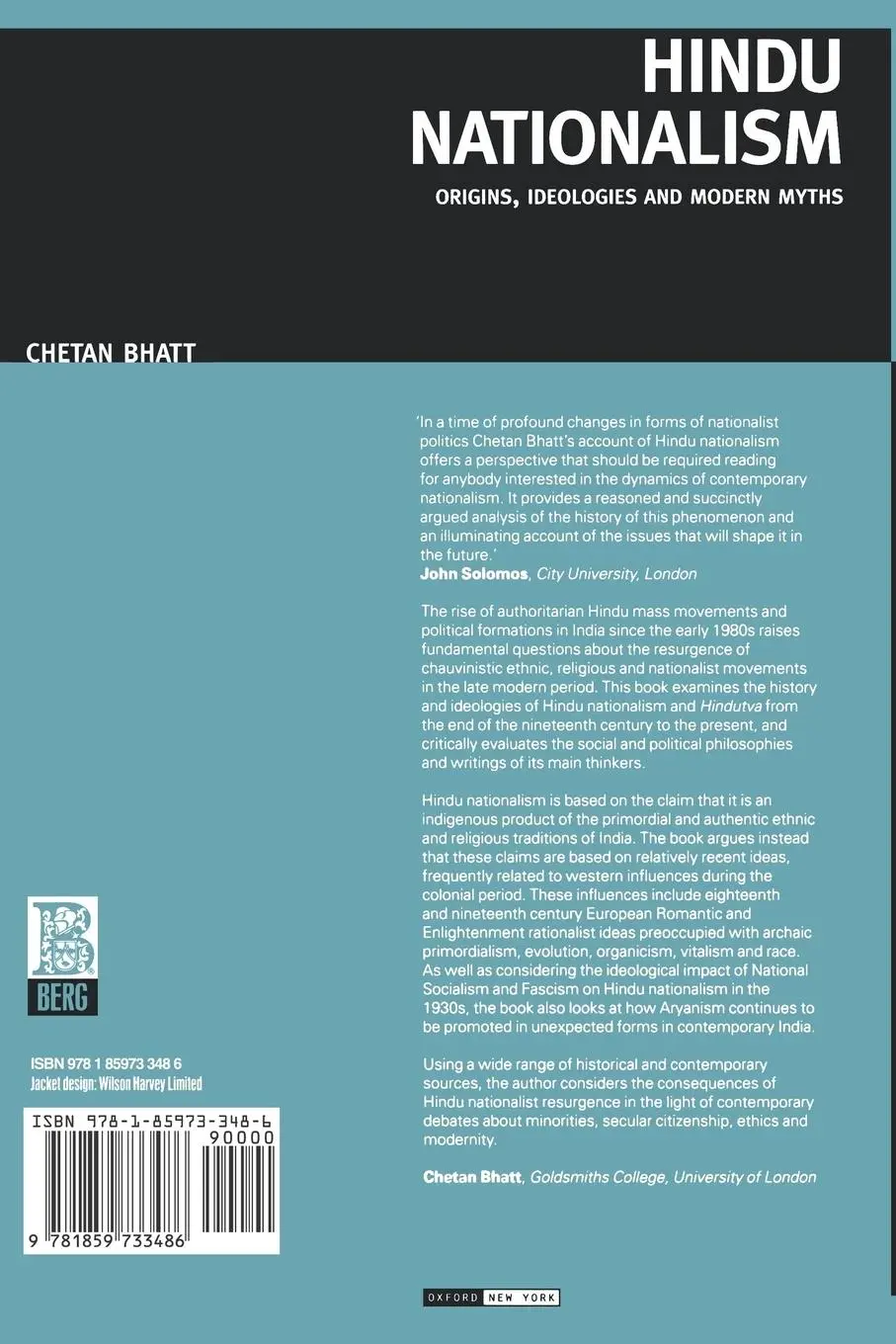 Rückseite: 9781859733486 | Hindu Nationalism | Origins, Ideologies and Modern Myths | Bhatt