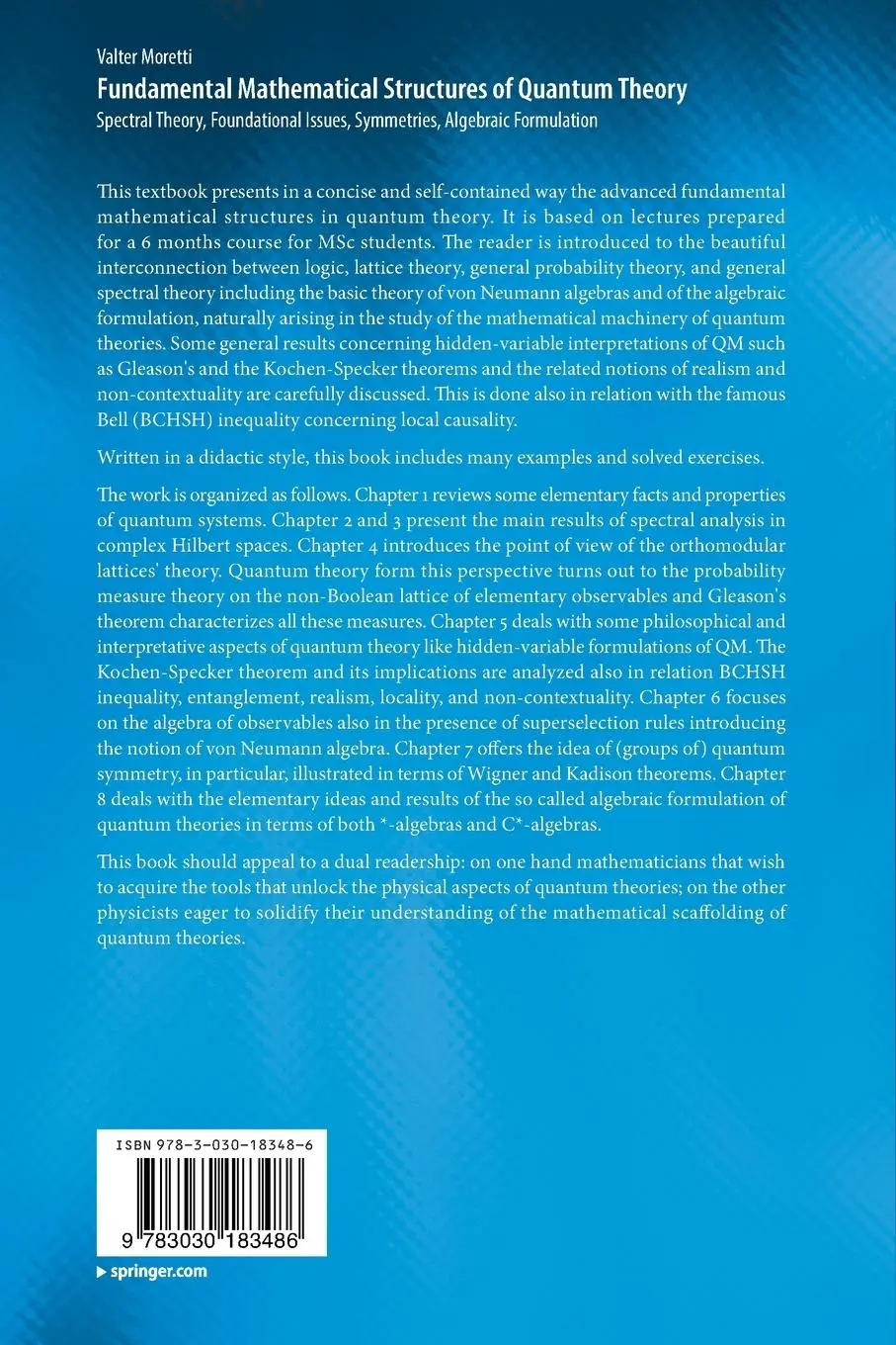 Rückseite: 9783030183486 | Fundamental Mathematical Structures of Quantum Theory | Valter Moretti