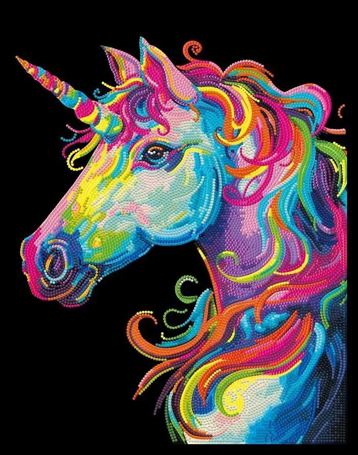 Bild: 4895225943586 | DIAMOND DOTZ - Diamond Painting Neon Einhorn | Kit (Bastelset) | 2025